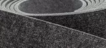 Preview for technical felts as yard goods of different thickness and color as an example here mottled gray